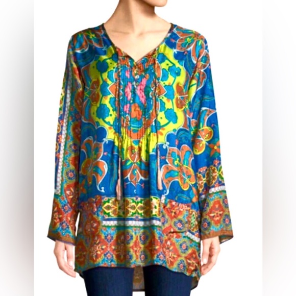 Johnny Was Tops - New Johnny Was Valeni Silk Georgette Top Sz S